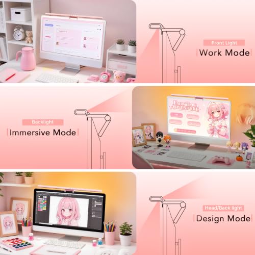 Image of Syrinx Monitor Light Bar for Home Office & Gaming, Eye-Caring Computer Monitor Lamp, No Glare Screen Light, CRI95+, Stepless Brightness & Color Temp Adjustment, USB Powered, for Flat & Curved Monitors