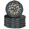 VHC Brands Pine Grove Natural Jute Coaster Set of 6 Green