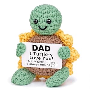 Gifts for Dad, Dad Birthday Gift – Positive Handmade Crochet Sunflower Turtle Decor – Presents for Dad’s birthday, Christmas, Fathers Day – 2.8x2x3.9 inches