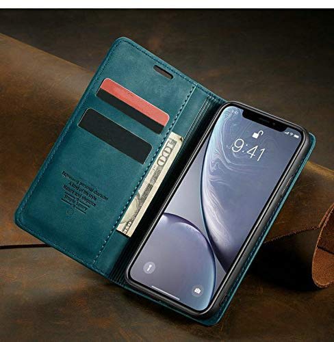 Image of ClickCase for Realme Narzo 20 pro Sheepskin Series Faux Soft Leather Wallet Flip Case Kick Stand with Magnetic Closure Lightweight Slim Flip Cover for Realme Narzo 20 pro (Greenish Blue)