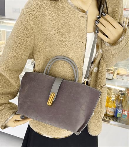 Women Slouchy Suede Tote Shoulder Bag Retro Crossbody Large Satchel Work Purse Bucket Bag Adjustable Strap Work4