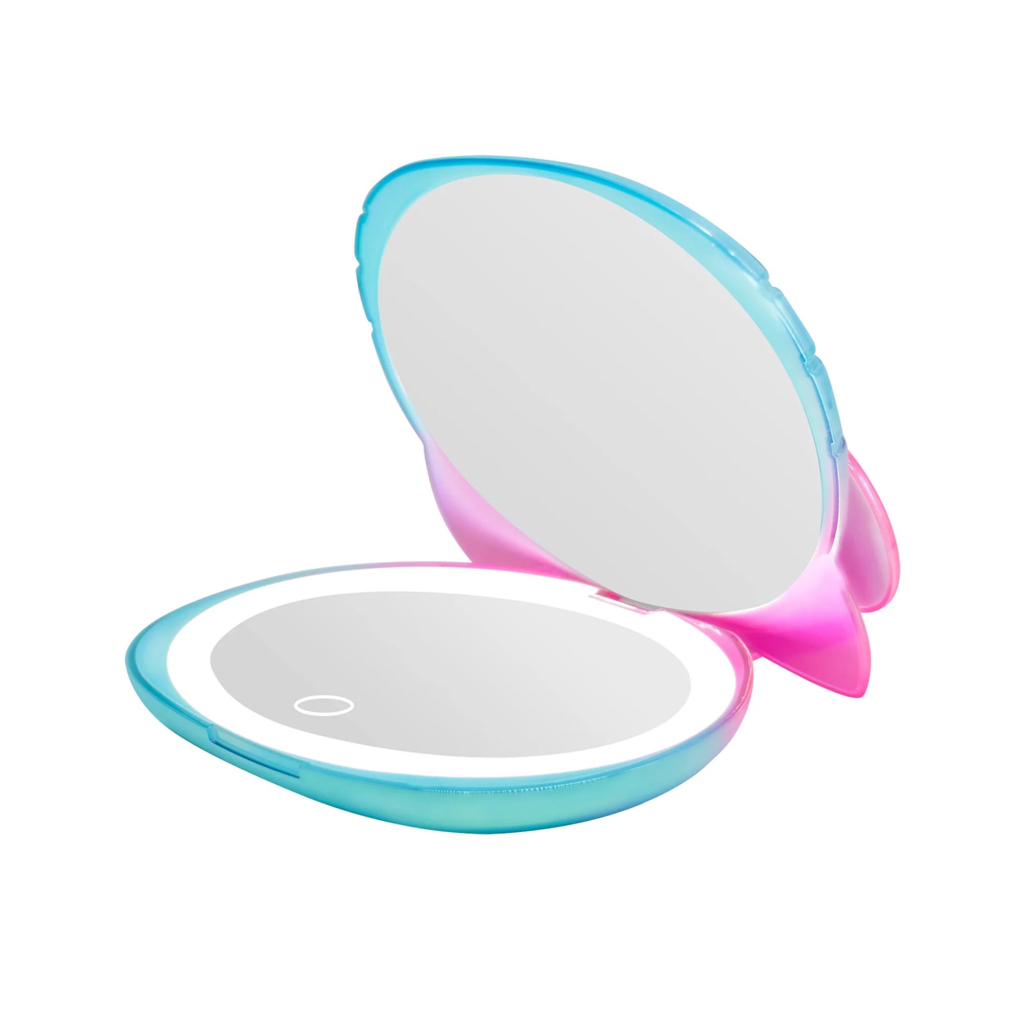 Impressions Vanity - Espejo compacto Kawaii de Hello Kitty con acabado especial, luz diurna ultra brillante, espejo de doble aumento con brillo ajustable, sensor de tacto suave, espejo de maquillaje