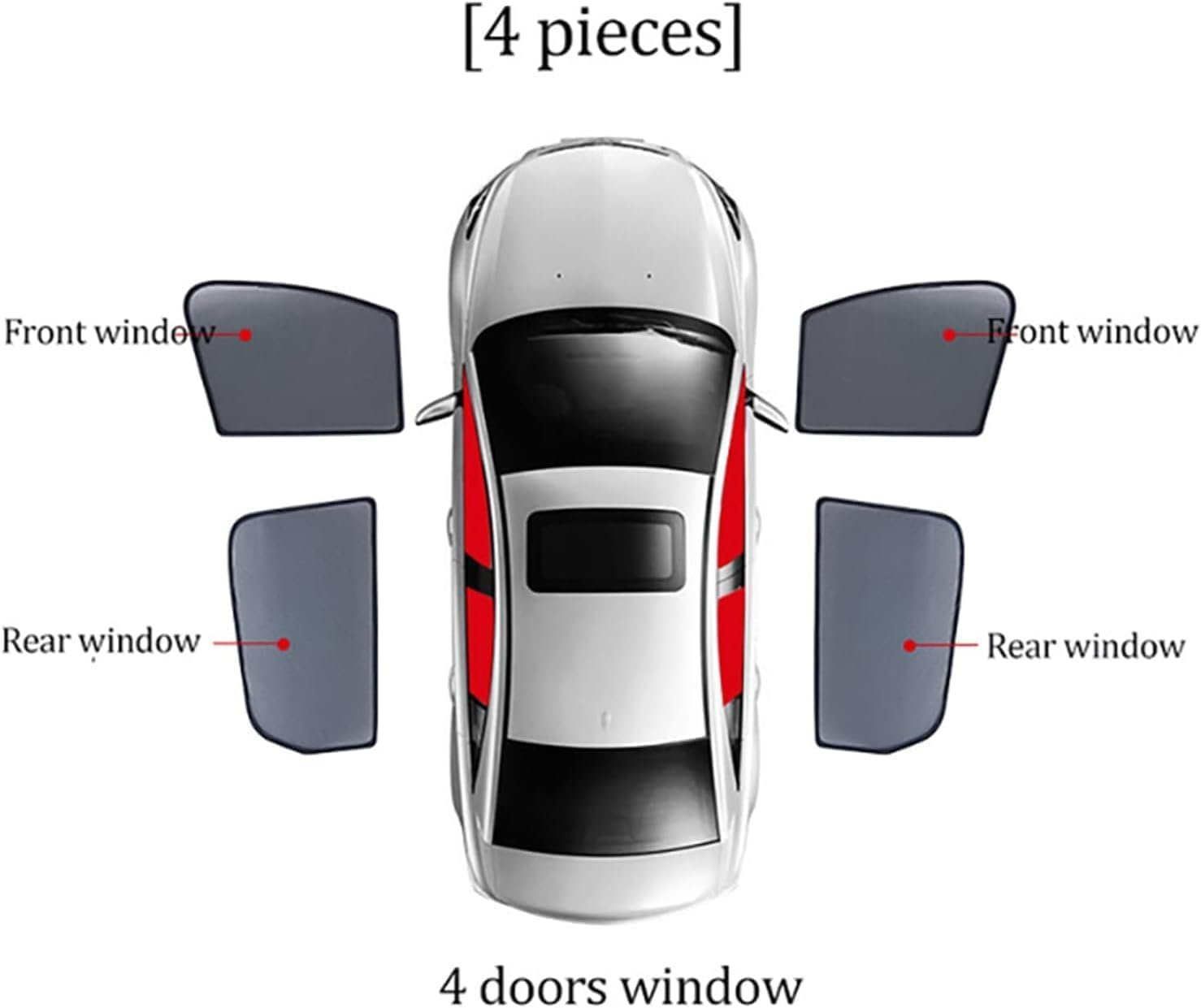 Tendine Parasole Auto per 8th Generation Civic 2005-2011,Tende Oscuranti Vetri Auto Anti Zanzare Ventilazione Traspirante Visiera Auto Accessori,4pcs-Doors-Window