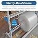 2 In 1 Wrapping Paper Cutter with 2 Brake Wheels And 5 Hook, Commercial Warehouse Packaging Dispenser for Bubble Film / Pearl Cotton/ Kraft Papers / Non Woven Fabric, Load - 50kg(For Within 63 In Wide
