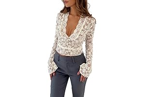Sexy Y2K Lace Bell Sleeve Top
