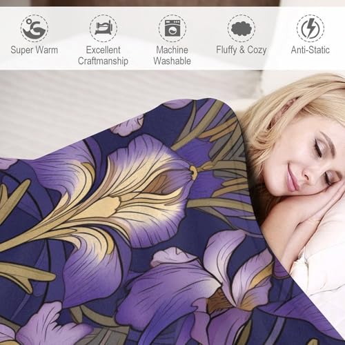 Manta de sofá acogedora con estampado floral para tardes de cine 6