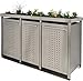 Produktbild Mülltonnenbox aus Edelstahl mit Edelstahlpfosten, aufgebaut (2X 240l + 1x 120l, F-Design, Pflanzenwanne, Edelstahl)
