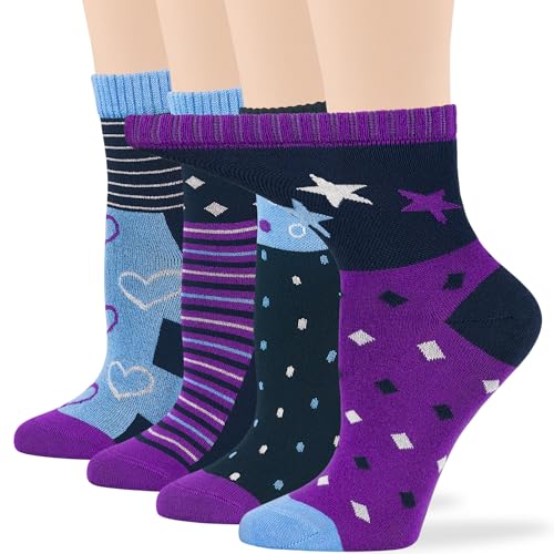 7BigStars Women Bamboo Diabetic Quarter Socks