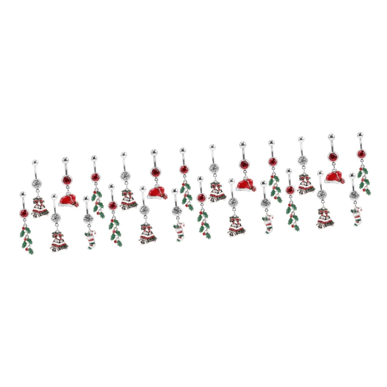 ABOOFAN Pezzi Natale All'Ombelico Ciondola Gli Della Natale Piercing All'Ombelico Ciondola Piercing Womans