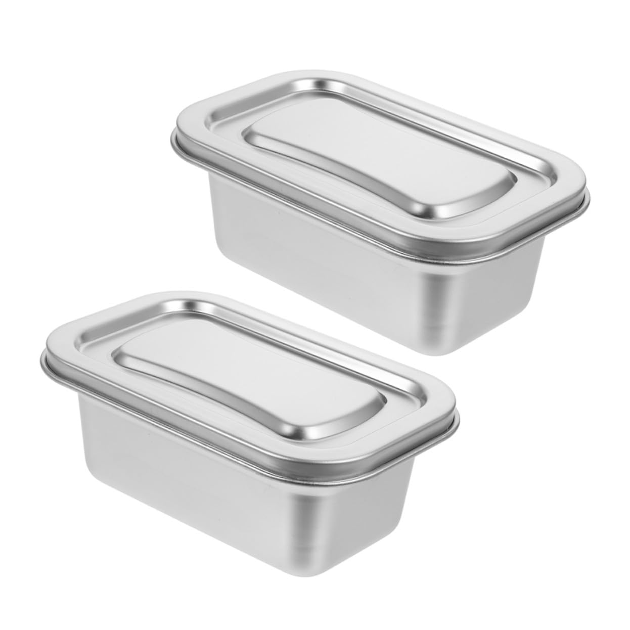 2stücke Edelstahlbehälter mit Deckel für Selbstgemachte Eiscreme Stapelbar und Wiederverwendbar für Kühlschrank und Gefrierschrank-aufbewahrung mit Großem Fassungsvermögen