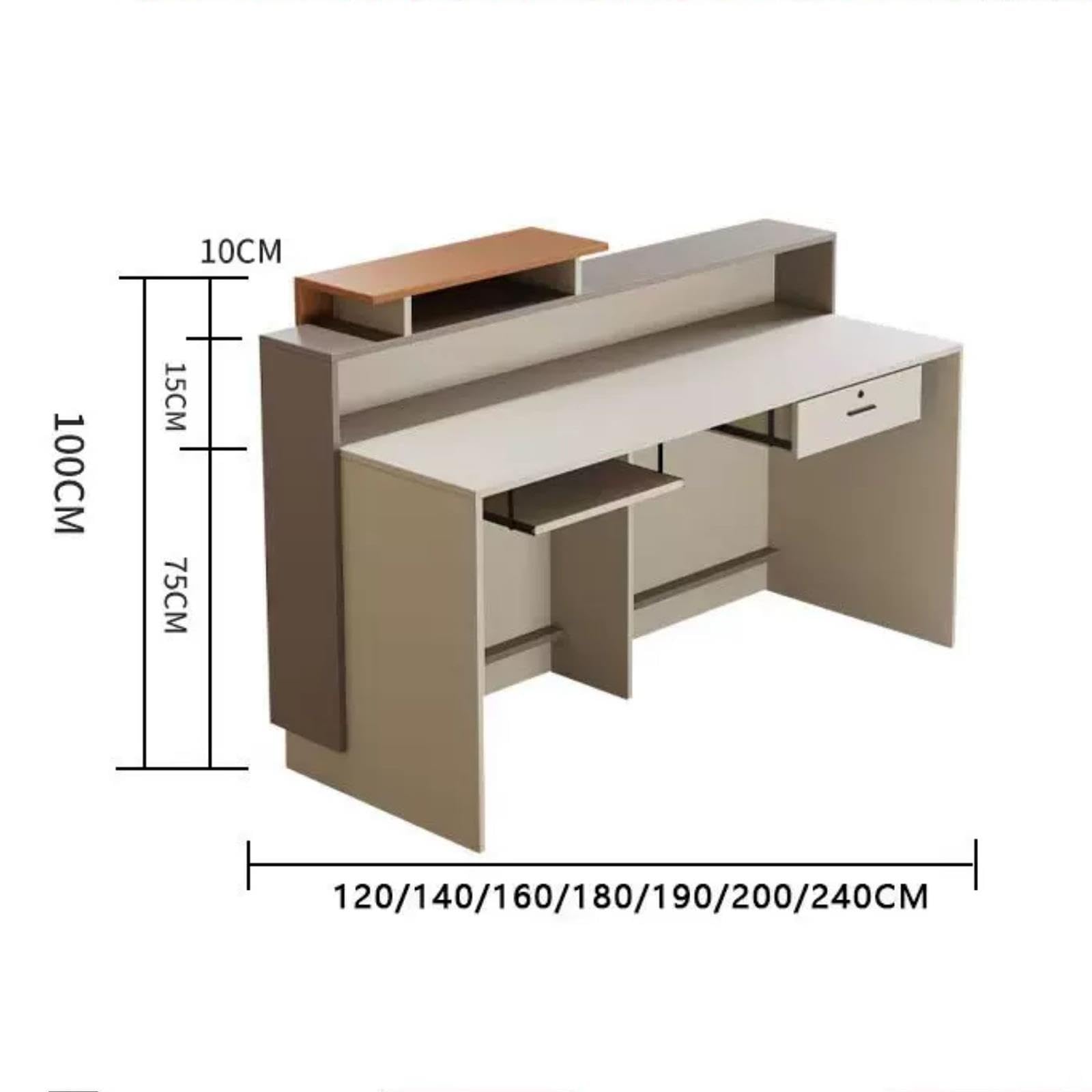 Banco reception moderno con cassetto chiudibile a chiave