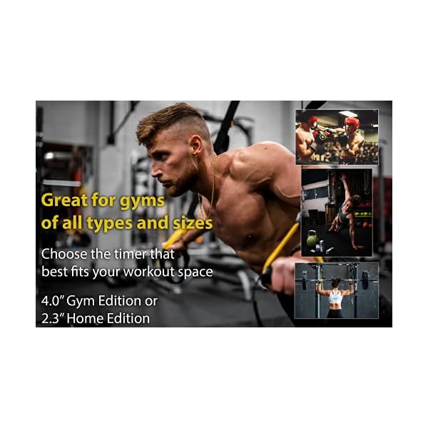 GymNext Flex Timer - Home Edition - Bluetooth App-Controlled Wall Mounted 13" LED Gym Clock with Medium 2.3" Digits for CrossFit, Tabata, HIIT, EMOM, MMA, Boxing, Interval Training, Circuits, Workouts