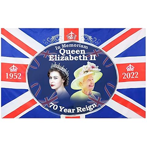HM Queen Elizabeth ii Memorial Flag. Queen Elizabeth Flag. Queen Elizabeth Merchandise. Queen Elizabeth Memorabilia. Queen Flag Royal Memorabilia. 85x60cm Cover