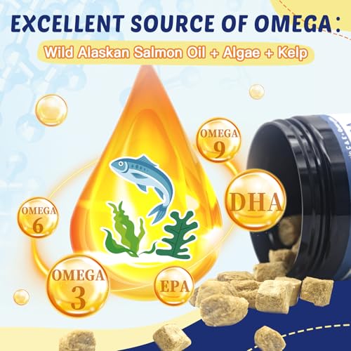 Omega 3 for Dogs with Salmon Oil, 120 Chewable Fish Oil for Dogs Skin and Coat – Dog Allergy Relief, Hot Spot Treatment, Anti Shedding, Hip & Joint Support with EPA & DHA, Biotin, Vitamin E Omega 3 for Dogs with Salmon Oil, 120 Chewable Fish Oil for Dogs Skin and Coat – Dog Allergy Relief, Hot Spot Treatment, Anti Shedding, Hip & Joint Support with EPA & DHA, Biotin, Vitamin E