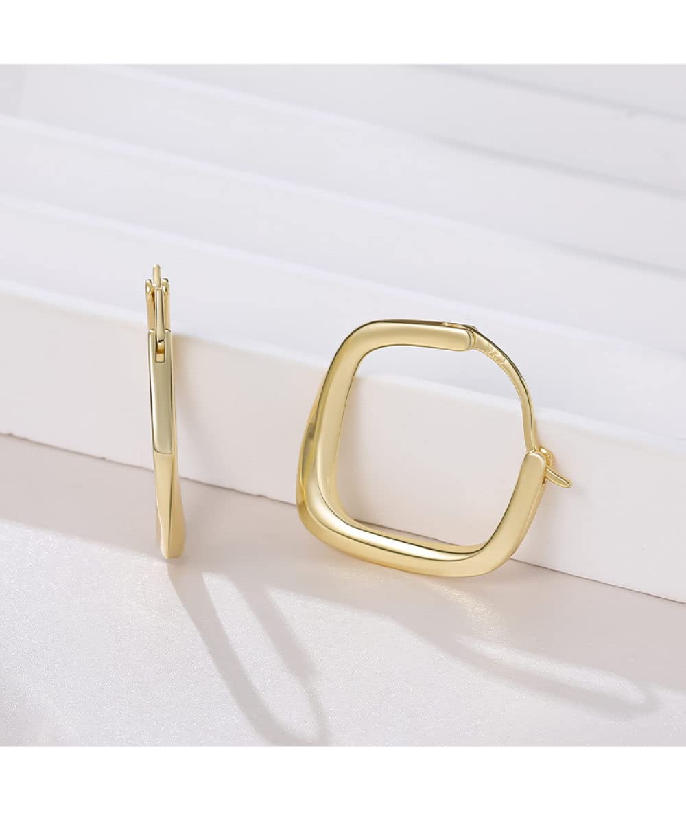MIDJ Creolen Silber 925,Schicke Unregelmäßige Creolen 925Er Sterlingsilber Goldohrring Kreistropfenohrringe Für Damen Mädchen Party Büro Urlaub Liebhaber Geschenke Edelsteinschmuck