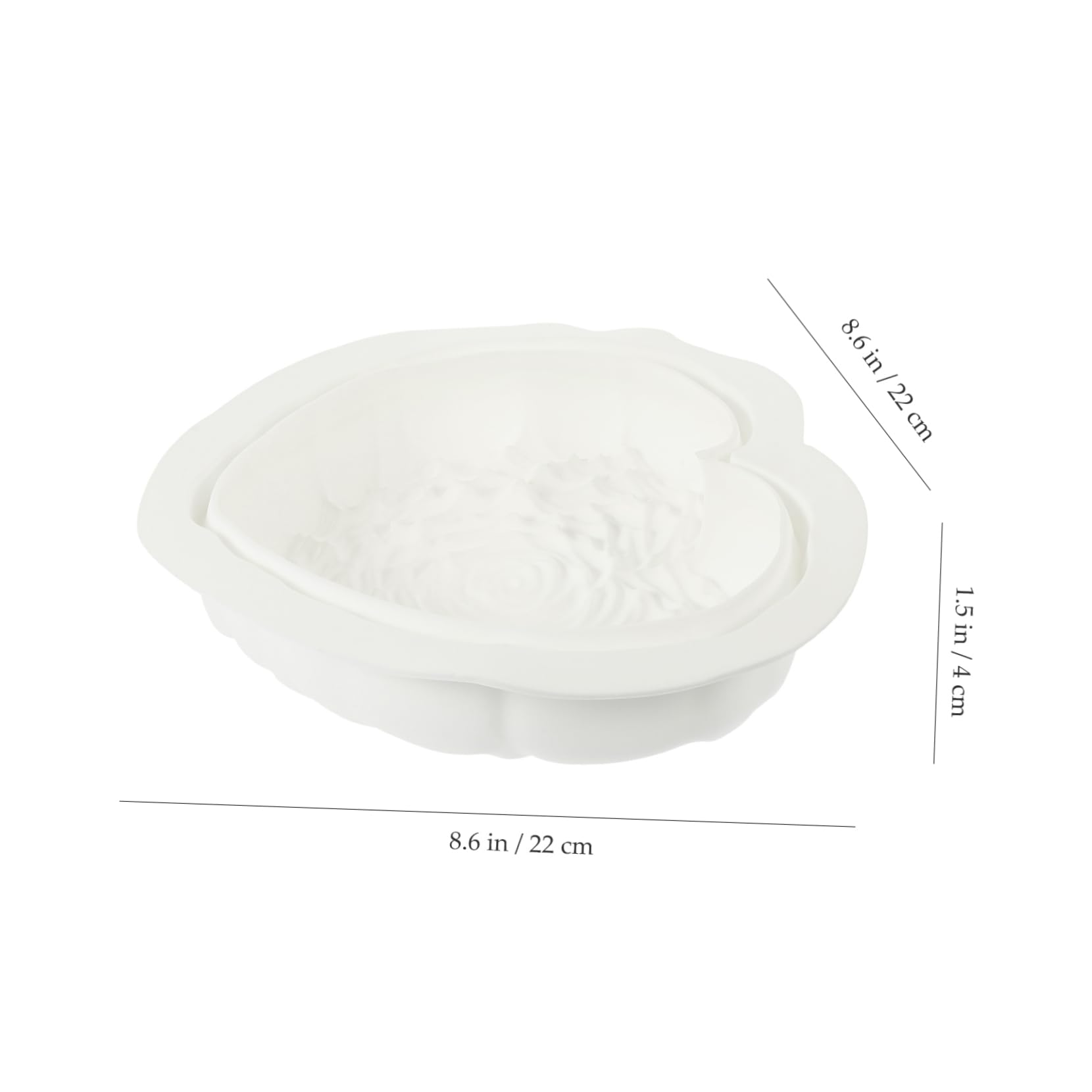 ULTECHNOVO 3 Pezzi muffa della rosa dell'amore a forma di stampo di cioccolato per fare torta stampo per torta cuore d'amore Forniture da cottura Gel di silice bianca