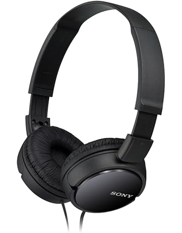 Sony MDR-ZX110 Wired Overhead Headphones, Neodymium Dynamic Drivers, Swivel Fold Design - Black
