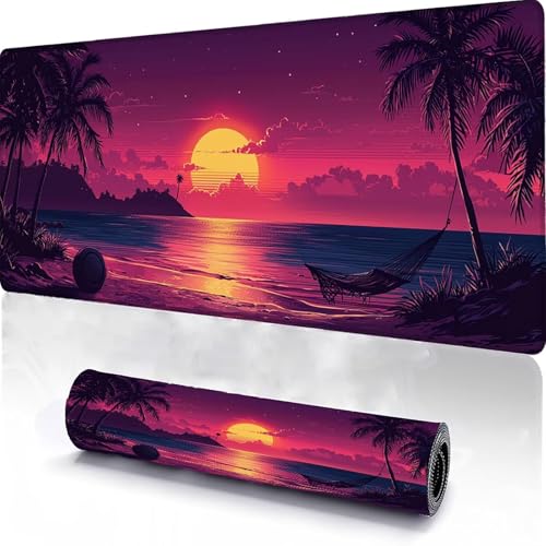 Alfombrilla de Ratón para Juegos 700x400x3mm, Mouse Pad Lavable áRbol, Alfombrilla Ratón Sobremesa Portátil, Borde con Costura, Base Antideslizante, para Juegos de Oficina en Casa Oscuridad E-0