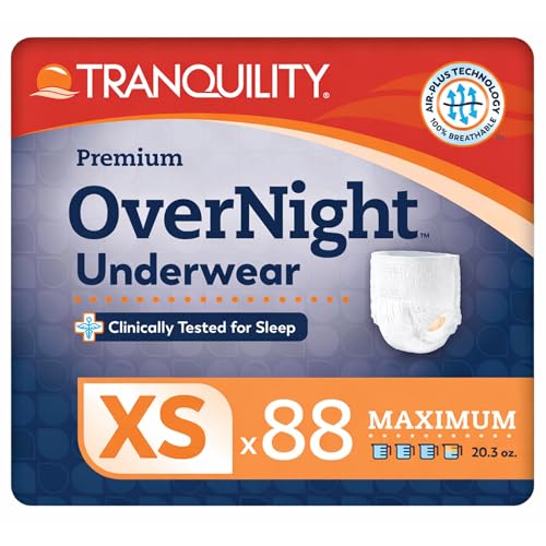 Image of Tranquility Overnight Absorbent Underwear, XS, Maximum, 28 in, 88 ct