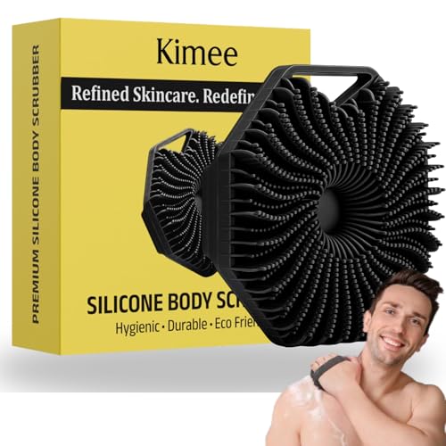 Image of KIMEE Premium Silicone Body Scrubber - 2-in-1 Exfoliating Bath Brush for Deep Cleaning & Skin Massage - Hygienic, Long-Lasting & Easy-to-Hold Shower Brush for Men, Women & Kids (Pack of 1)