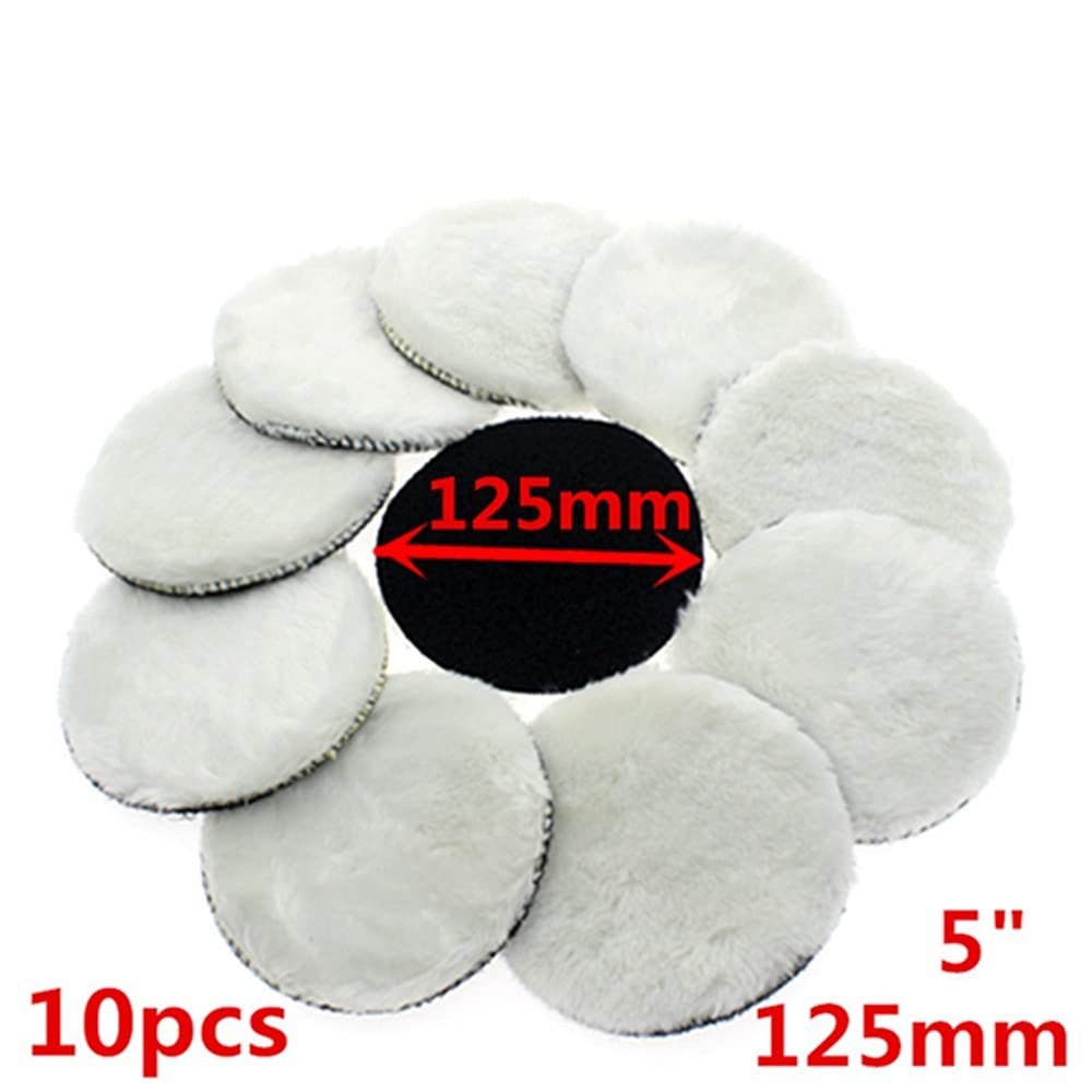 10 szt. 125mm podkładka do polerowania samochodów 5" calowe polskie podkładki do woskowania Polerka Maska Pielęgnacja lakieru samochodowego, A