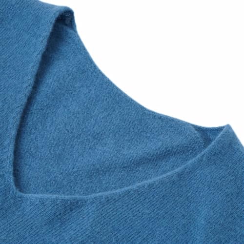 Amazhiyu Womens 100% Wool Pullover Sweaters Knit V Neck Long Sleeve Casual Tops4