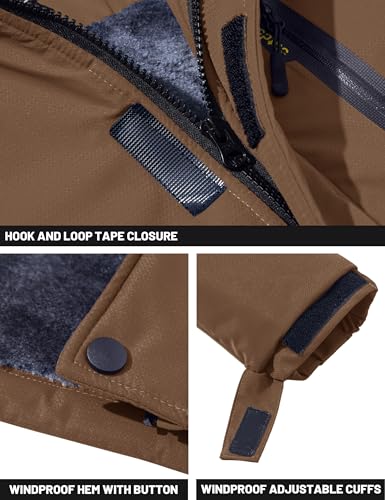 Image of TACVASEN Men's Winter Skiing Jackets Water Resistant Fleece Coats Insulated Thermal Snowboard Jacket Parka Raincoat with Hood