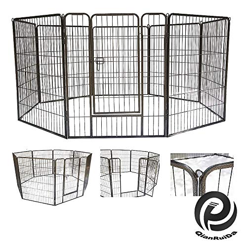 QRDA Metal Dog Playpen,Portable Dog Fence,Dog Kennel Outdoor/Indoor,Dog Exercise Pen for Small/Medium/Large Dogs,Pet Dog… - Image 3