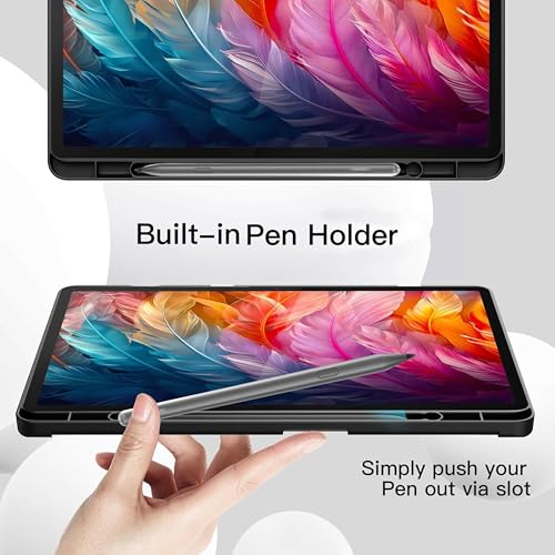 Image of TGK Case for Lenovo Idea Tab Pro 12.7 Inch 2025 TB-373FU TB-375FC Tablet Trifold Smart Stand Cover (Black)