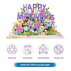 Paperlovefrndly3dhappymothersdaypopupcardhandcrafted100recycledandecofriendly8x6coverwithnotetag Urban Country Home Decor Paper love frndly 3d happy mothers day pop up card handcrafted 100 recycled and eco friendly 8 x 6 cover with note tag urban country home decor
