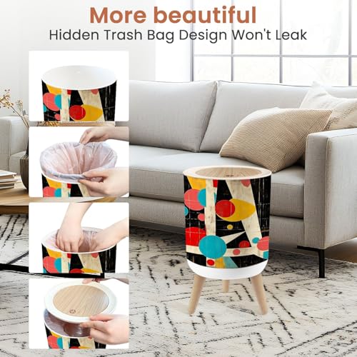 Caneca pequeña con tapa y diseño moderno 1.8 gal miniatura 4