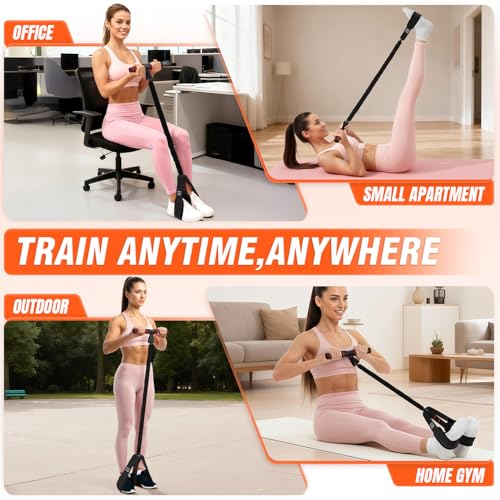 Image of Pedal Resistance Bands with Handles, Upgrade Women Exercise Bands for Full Body Training, Core, ABS, Legs, Glutes, Arms, Pilates, Physical Therapy, Strength, Sit Up Equipment for Home Workout