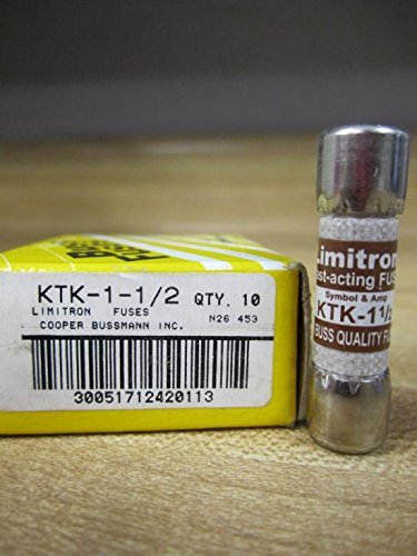 Bussmann KTK-1-1/2 Limitron 1-1/2 Amp Fuse (Pack of 10)