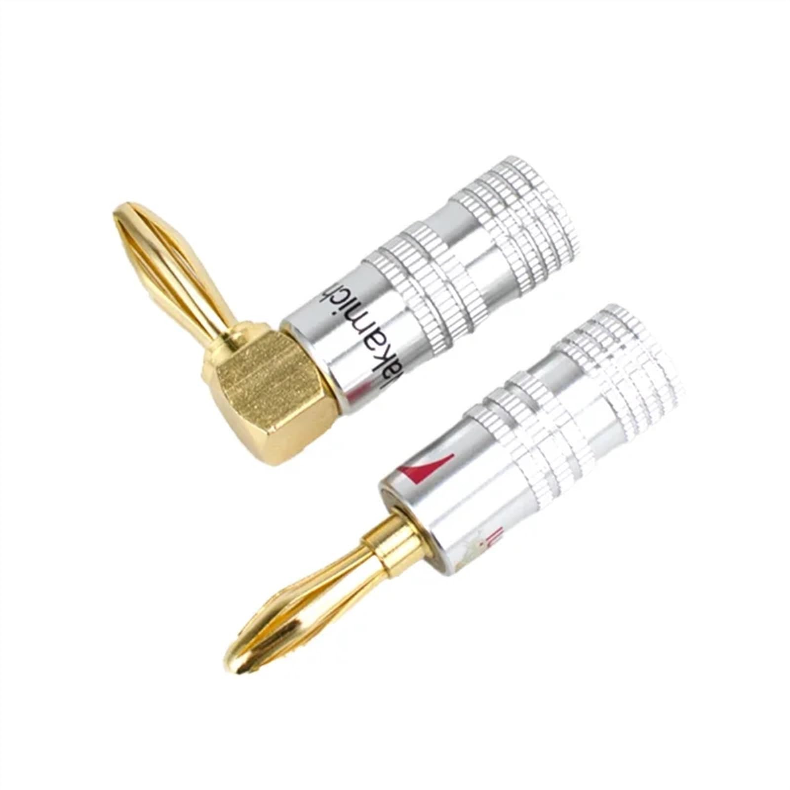 20 x 4 mm wtyk bananowy z pozłacanym złączem 24-karatowym złotem i blokadą śrubową, nadaje się do podłączenia systemów audio i głośników" wzmacniacz (Mx20)