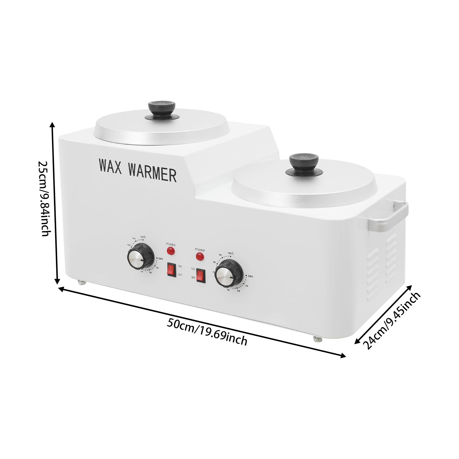 Fondeur de cire 9 l - 50 x 24 x 25 cm - Double pot - 600 W - Chauffe-cire pour les maisons privées, les salons de beauté, les salons de coiffure