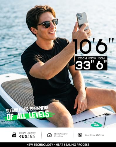 Image of FunWater Inflatable Ultra-Light Stand Up Paddle Board for All Skill Levels with Premium SUP Paddleboard Accessories,Non-Slip Comfort Deck for Youth & Adults