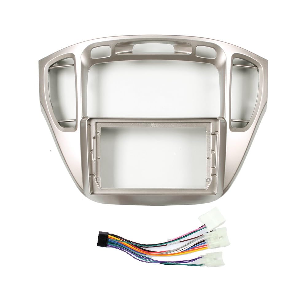 Car Stereo Navigation Android Radio Mounting Frame Mask Holder with Wiring Harness Specially Designed for Toyota Highlander 2002