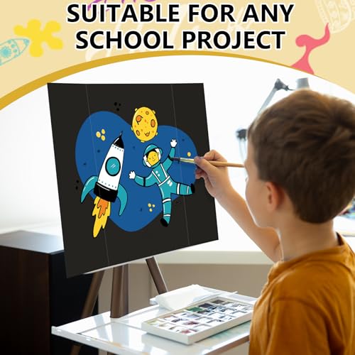 Image of HAUTOCO 3 Pcs Small Trifold Poster Board 21 x 14 inches Tri Fold Presentation Boards Black Corrugated Project Boards for Science Fair, School Project, Event Displays, Business (Pack of 3)
