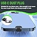 8 Packs New Dust Plug, Phone Accessories for iPhone 16 15 Plus/Pro/1Pro Max, USB C Cover Cap, USB C Port Cleaner, Phone Speaker Cover, with Cleaning Kit (Black)