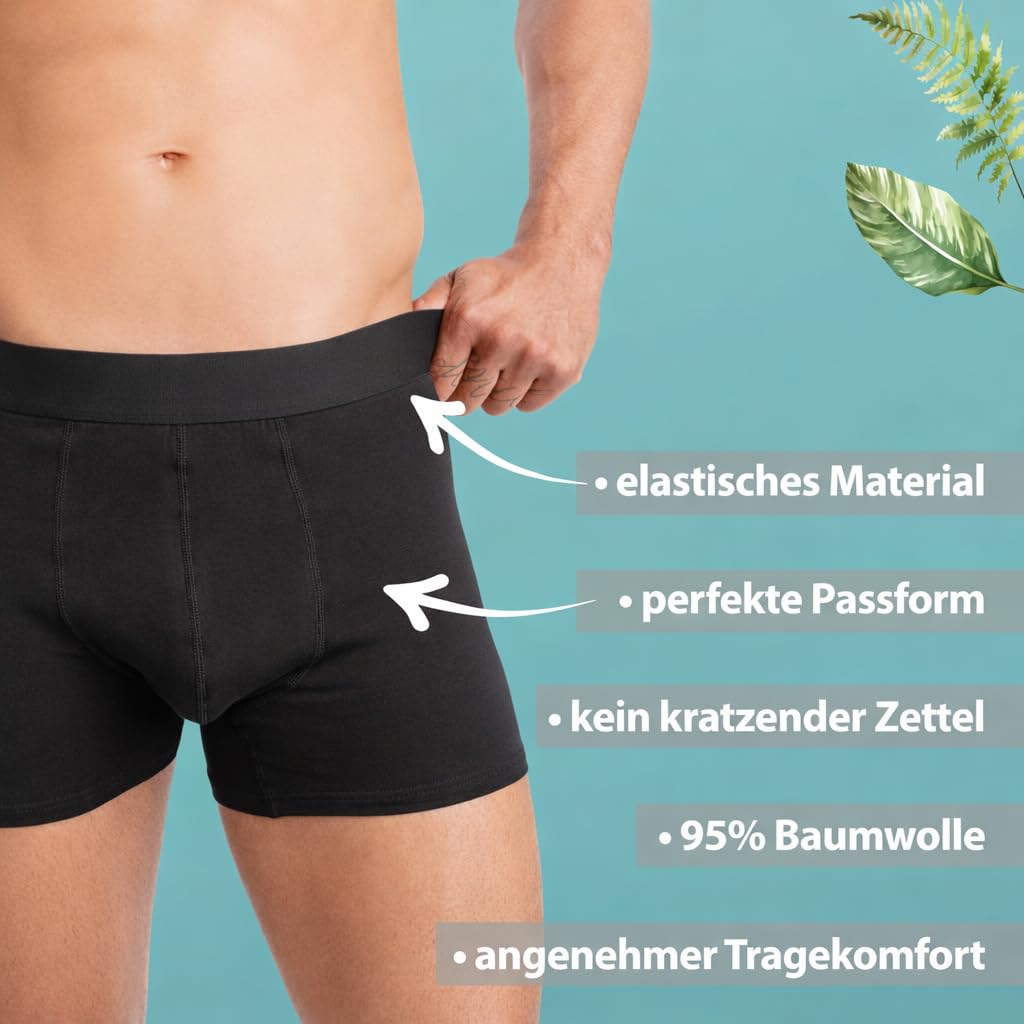 Lot de 10 boxers pour homme en coton noir - Sous-vêtements respirants pour homme