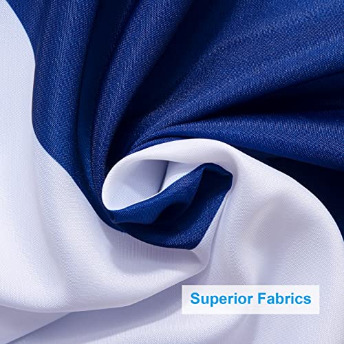 Image of AmazerBath Navy Blue Shower Curtain Stripes, 72 inch W x 72 inch H Blue and White Shower Curtain, Fabric Shower Curtains for Bathroom with 2 Heavy Stones, Water Repellent