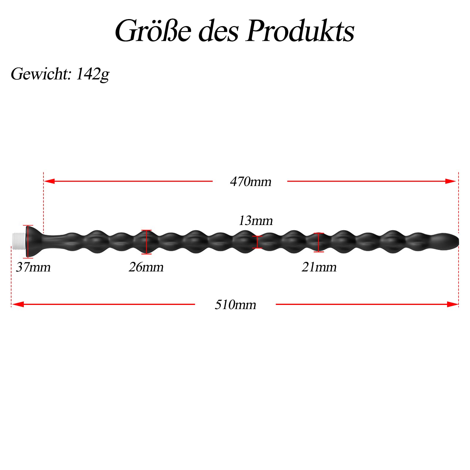 BDSMYEE Douche Anale en Silicone de 51 CM Lavement Anal Perles Nettoyage Intestinal Intime Douche Enema Jouets Sexuels SM pour Femmes Hommes