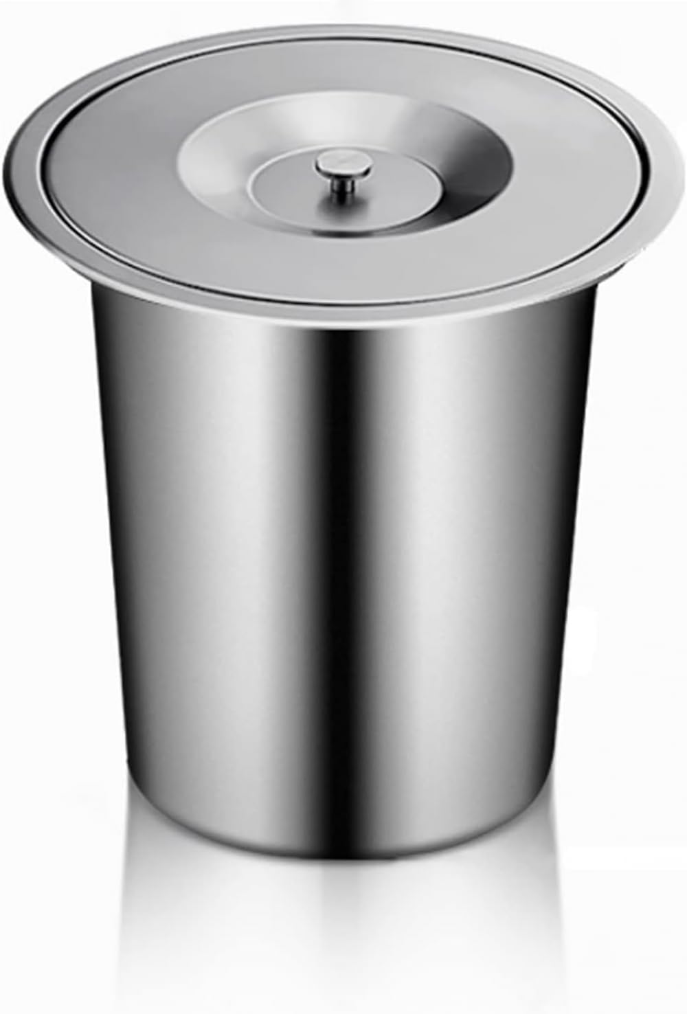 Kitchen Compost Bin, Hanging Kitchen Countertop Built-in Trash Can, Anti-Fingerprint 304 Stainless Waste Bin with Lid for Cabinet/RV/Bedroom