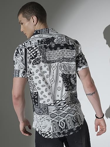 Image of Hubberholme Men's Rayon Relaxed Fit Printed Half Sleeve Resort Shirt