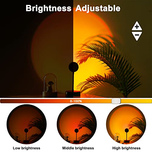 Image of JIMEI Sunset Lamp Projector Led Lights for Bedroom Night Light RGB Lights Sun Sunlight Sunrise Lamp 10w 180 Rotation Mood Lighting Home Room Decor Gifts for Women,Desktop Remote