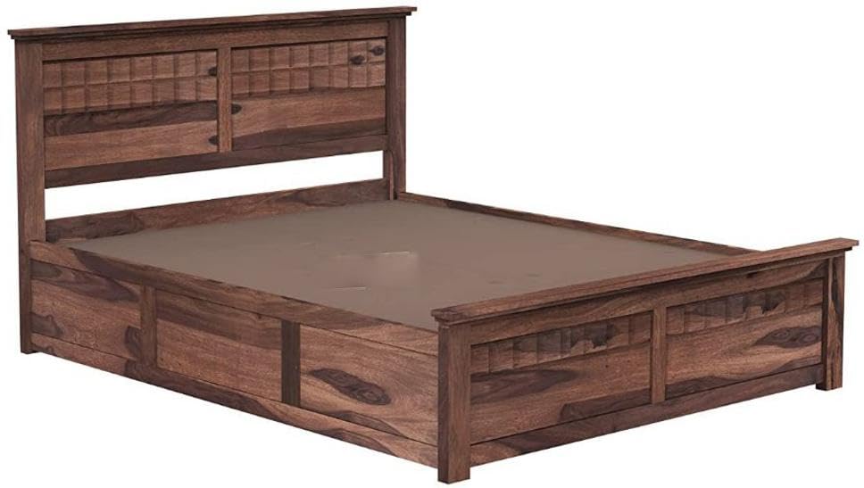 Image of Bed Solid Sheesham Wood for Your Bedroom Delivery Condition-DIY(Do-It-Yourself) Solid Wood King Box Bed (Finish Color - Natural Finish, Delivery Condition - DIY(Do-It-Yourself))