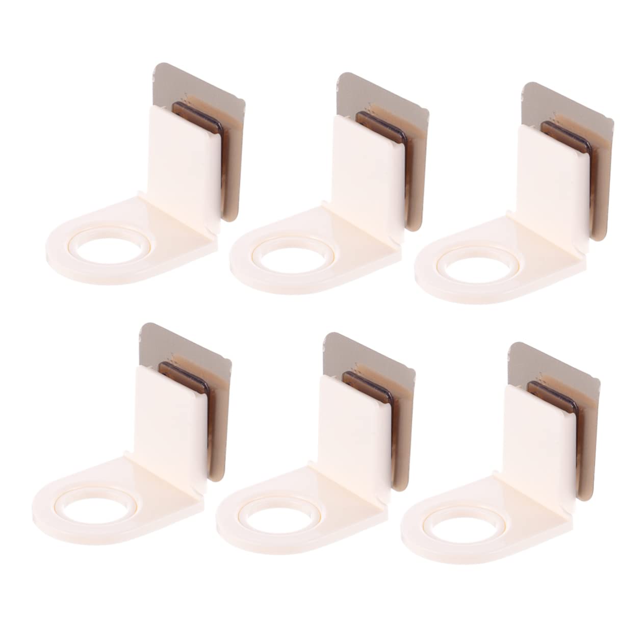 Unomor 6pcs Traceless Self-Adhesive Wall Shampoo Bottle Holders Small for Shower Gel and Hand Wash Material Space-Saving Design Easy Peel and Stick Installation