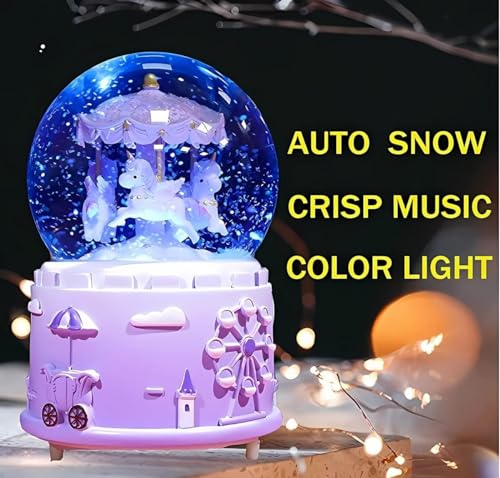 Jofanvin Engraved Gifts Mechanism Carousel Horse Music Box Antique Vintage Great Gifts for Birthday/Christmas Day