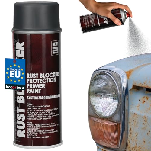 KOTARBAU® Sprühlack Rostschutz für Metall 400 ml Grau RAL 7011 Lack Spray Zinkspray Rostschutzfarbe für Gartenzaun Tore Metallfarbe Sprühfarbe Spraydosen Farbspray Sprühdose DIY