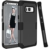 KAMII Galaxy S8 Plus Case, 3in1 [Shockproof] Drop-Protection Hard PC Soft Silicone Combo Hybrid Impact Defender Heavy Duty Full-Body Protective Case Cover for Galaxy S8 Plus (Black)